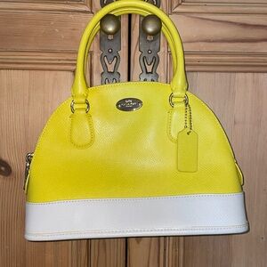 Coach F34517 Bicolor Crossgrain Leather Mini Cora Domed Satchel